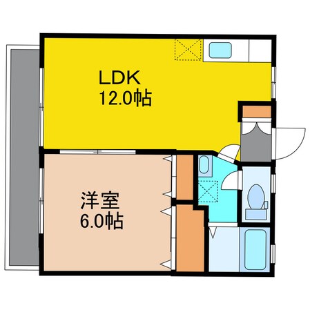 大手橋 徒歩3分 5階の物件間取画像